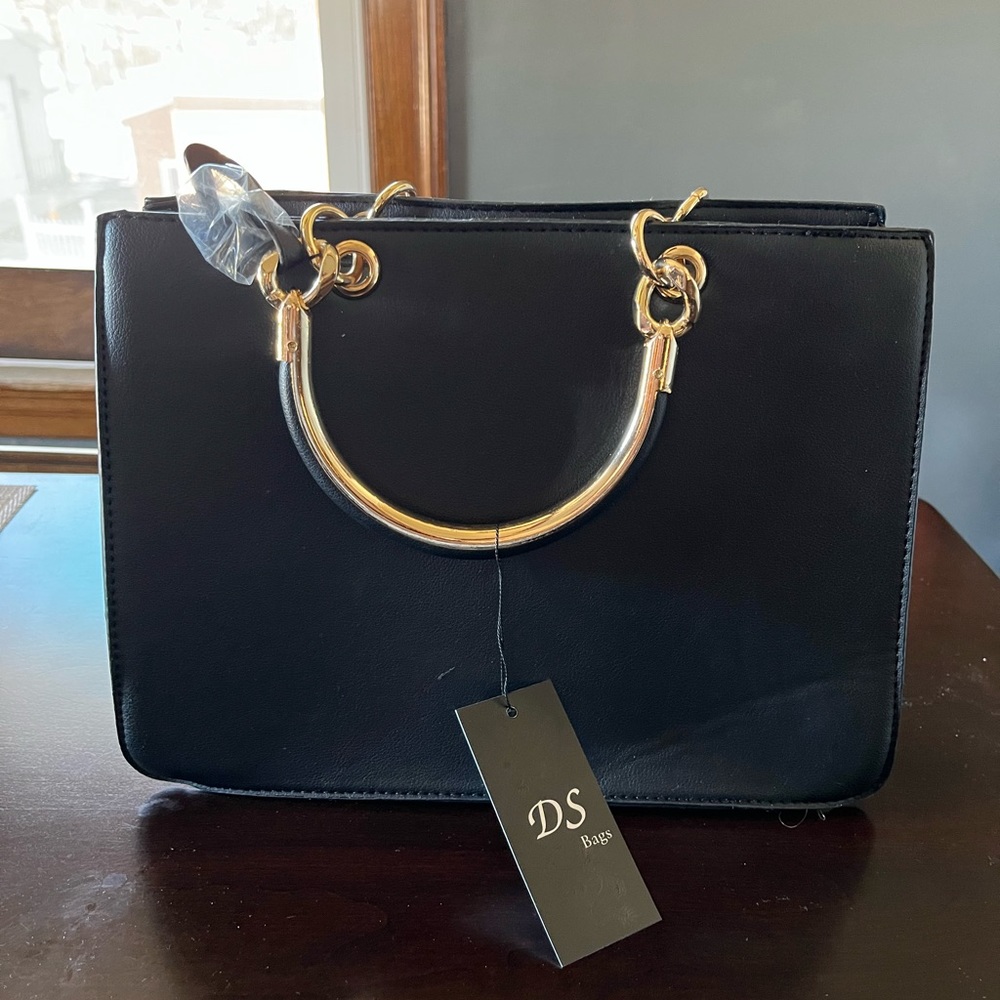 Black Purse with Gold Accents